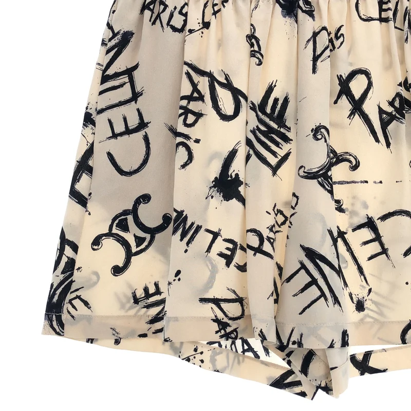 CELINE / セリーヌ | シルク トリオンフ グラフィックロゴ ショートパンツ |