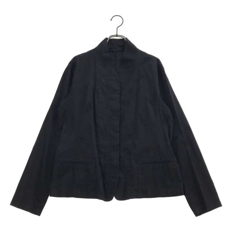 HaaT ISSEY MIYAKE / ハートイッセイミヤケ | 2007SS | コットン リーフ刺しゅう ノーカラージャケット HA72FD621 | 3 | レディース