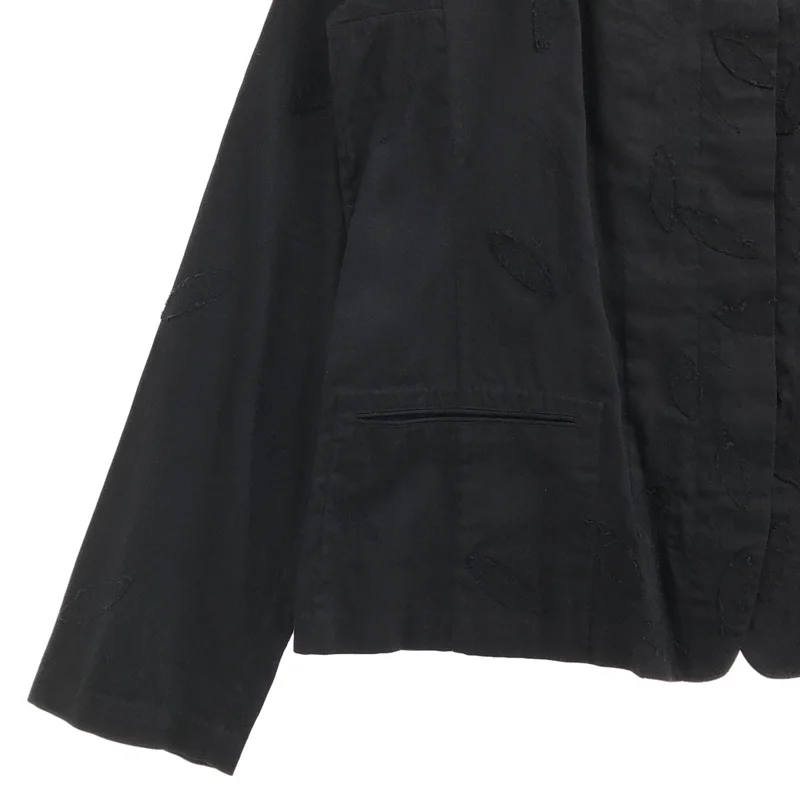 HaaT ISSEY MIYAKE / ハートイッセイミヤケ | 2007SS | コットン リーフ刺しゅう ノーカラージャケット HA72FD621 | 3 | レディース
