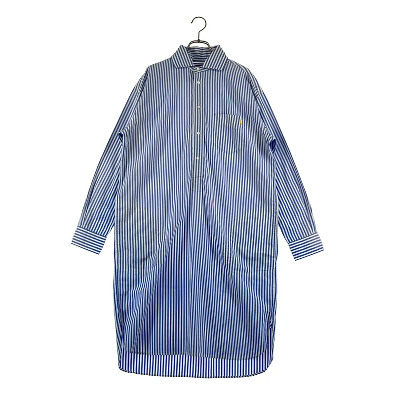 POLO RALPH LAUREN / ポロラルフローレン | ストライプ ワンポイントポニー  サイドポケット シャツ ワンピース | 8 | レディース