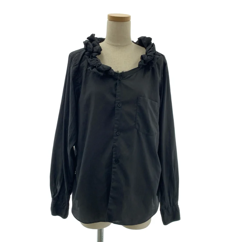 BLACK COMME des GARCONS / ブラックコムデギャルソン | 2018SS | ポリエステル フリル装飾 シャツ ブラウス | M | レディース
