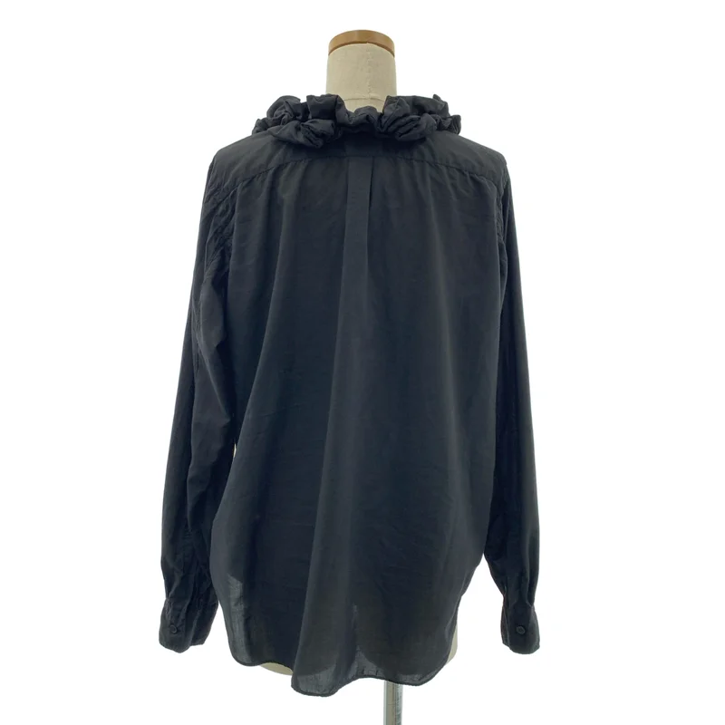 BLACK COMME des GARCONS / ブラックコムデギャルソン | 2018SS | ポリエステル フリル装飾 シャツ ブラウス | M | レディース