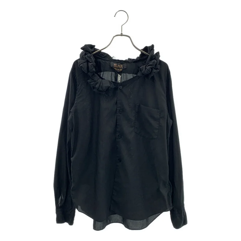 BLACK COMME des GARCONS / ブラックコムデギャルソン | 2018SS | ポリエステル フリル装飾 シャツ ブラウス | M | レディース
