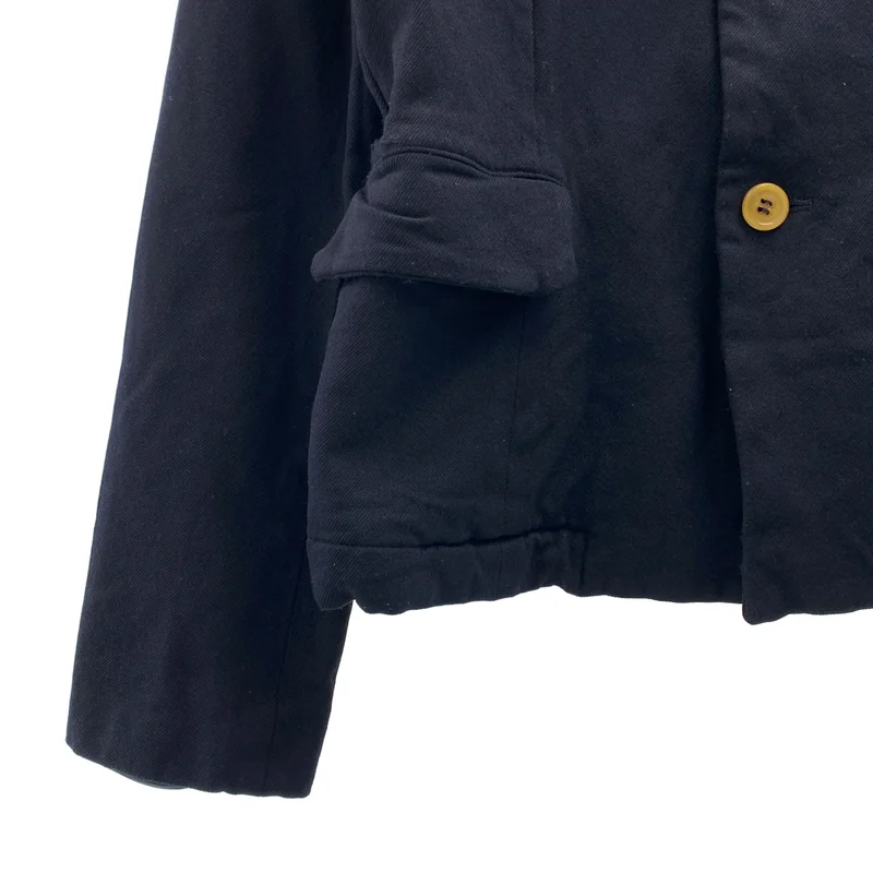 COMME des GARCONS COMME des GARCONS / コムコム | 2008 | ポリエステル 製品染め 変形 丸襟 シングルジャケット / 総裏地 | XS | レディース