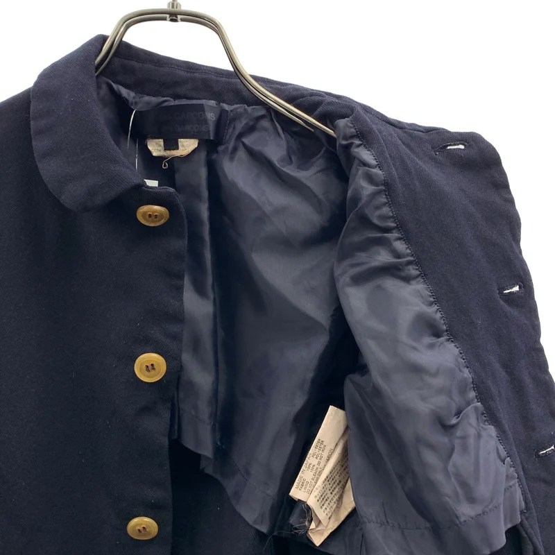 COMME des GARCONS COMME des GARCONS / コムコム | 2008 | ポリエステル 製品染め 変形 丸襟 シングルジャケット / 総裏地 | XS | レディース