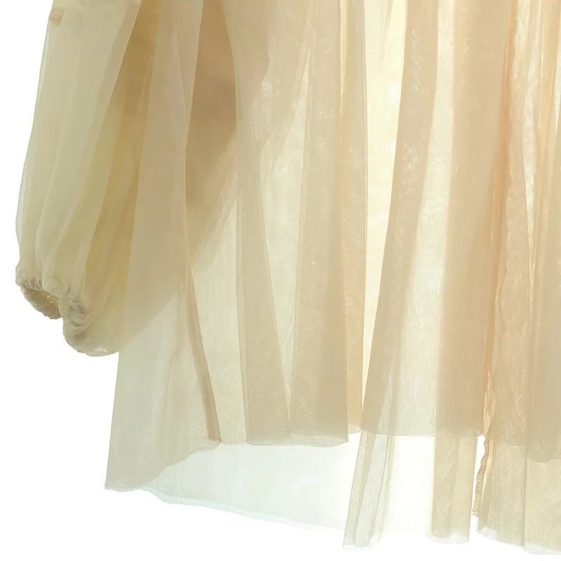CLANE / クラネ | 2023SS | SHEER TULLE BALLOON SLEEVE TOPS / シアー タートル バルーン スリーブ トップス | 1 | レディース