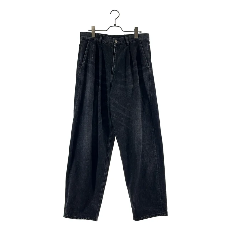 Graphpaper / グラフペーパー | Selvage Denim Two Tuck Tapered Pants / セルビッチ ブラックデニムパンツ | 1 | メンズ