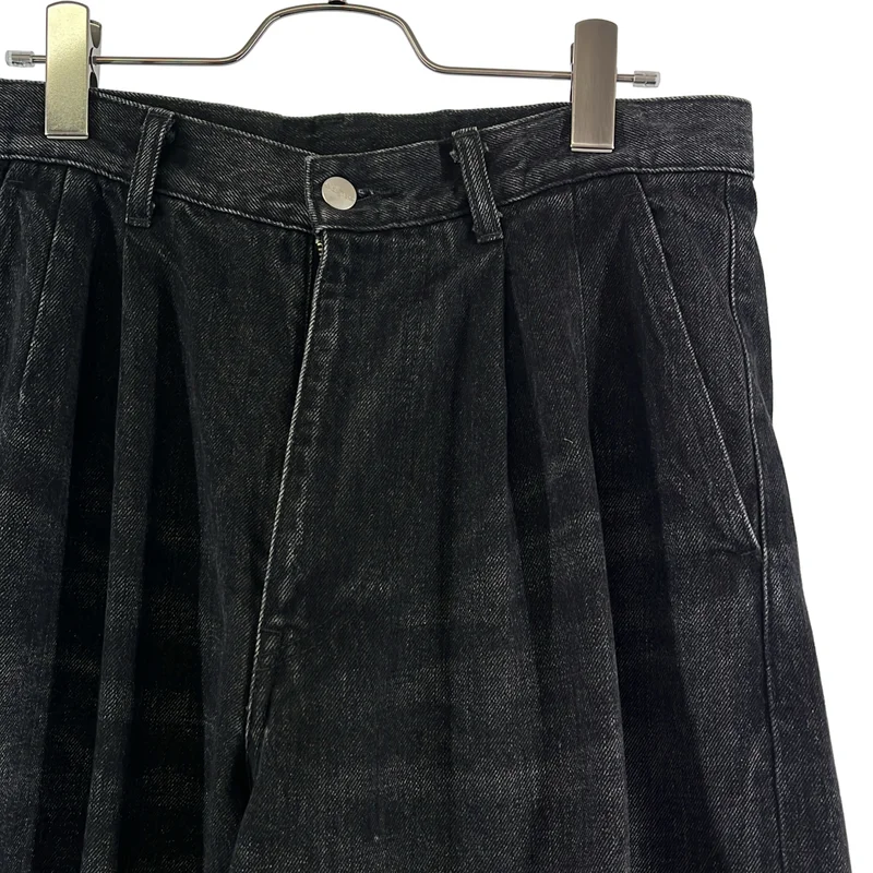 Graphpaper / グラフペーパー | Selvage Denim Two Tuck Tapered Pants / セルビッチ ブラックデニムパンツ | 1 | メンズ