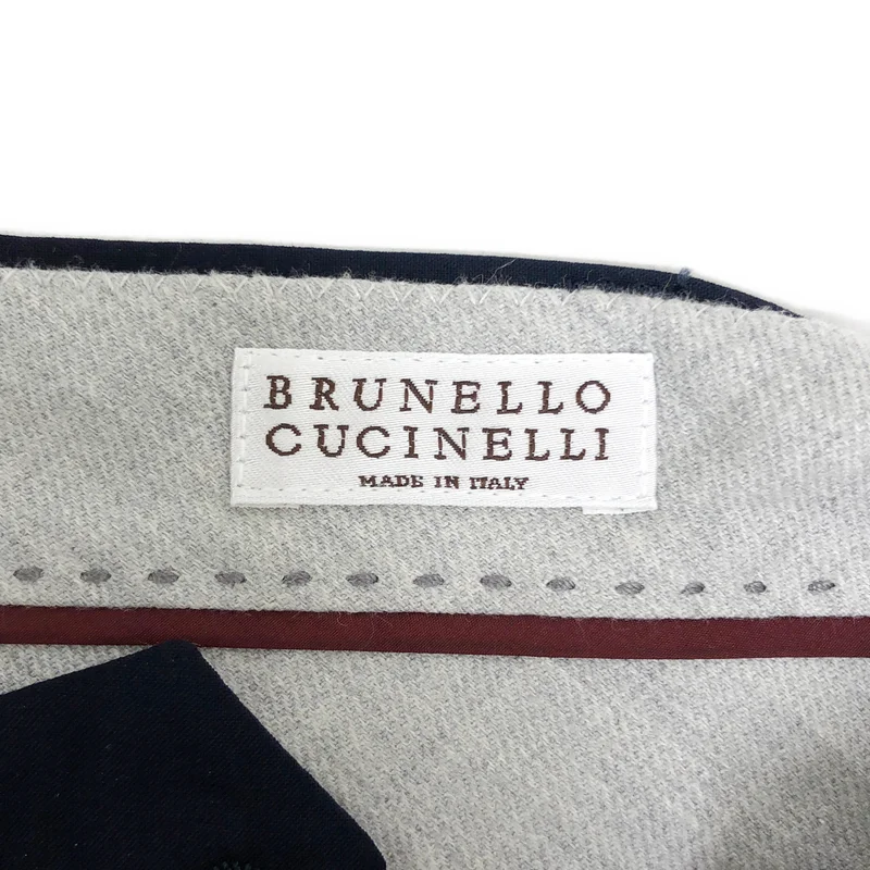 BRUNELLO CUCINELLI / ブルネロクチネリ | ロゴボタン スラックス パンツ | 46 | メンズ