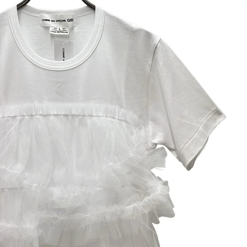 COMME des GARCONS GIRL / コムデギャルソンガール | 2026SS | チュールレイヤーラッフル Tシャツ | L | レディース