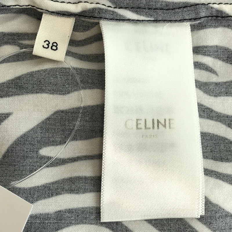 CELINE / セリーヌ | 2020SS | レーヨン ゼブラ オープンカラーシャツ | 38 | メンズ