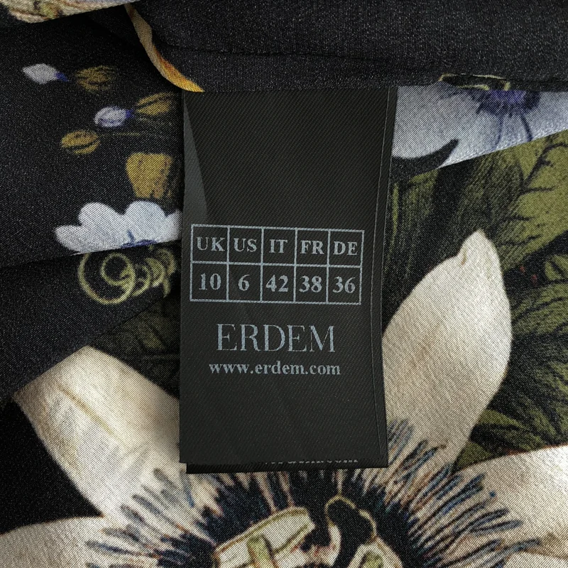 ERDEM / アーデム | シルク フラワープリント フリルスリーブ シャツ | 36 | レディース