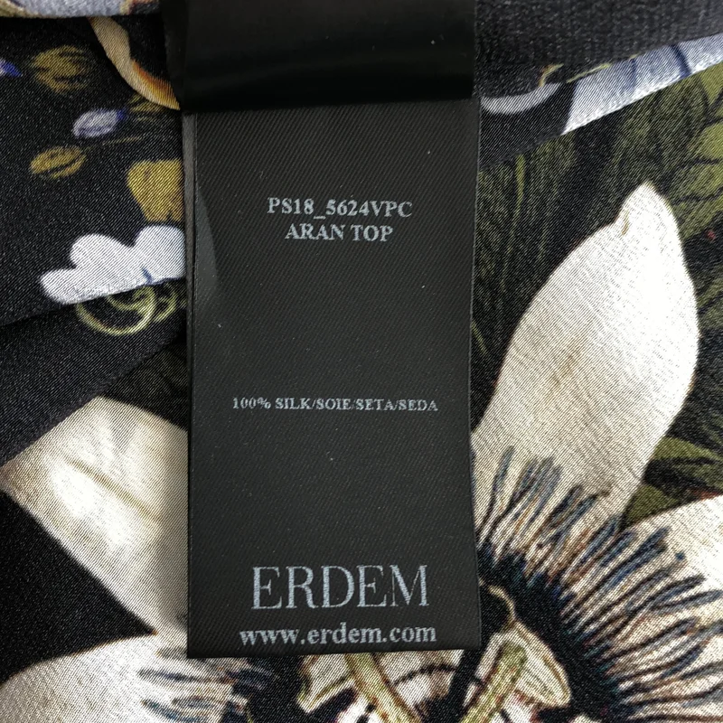 ERDEM / アーデム | シルク フラワープリント フリルスリーブ シャツ | 36 | レディース