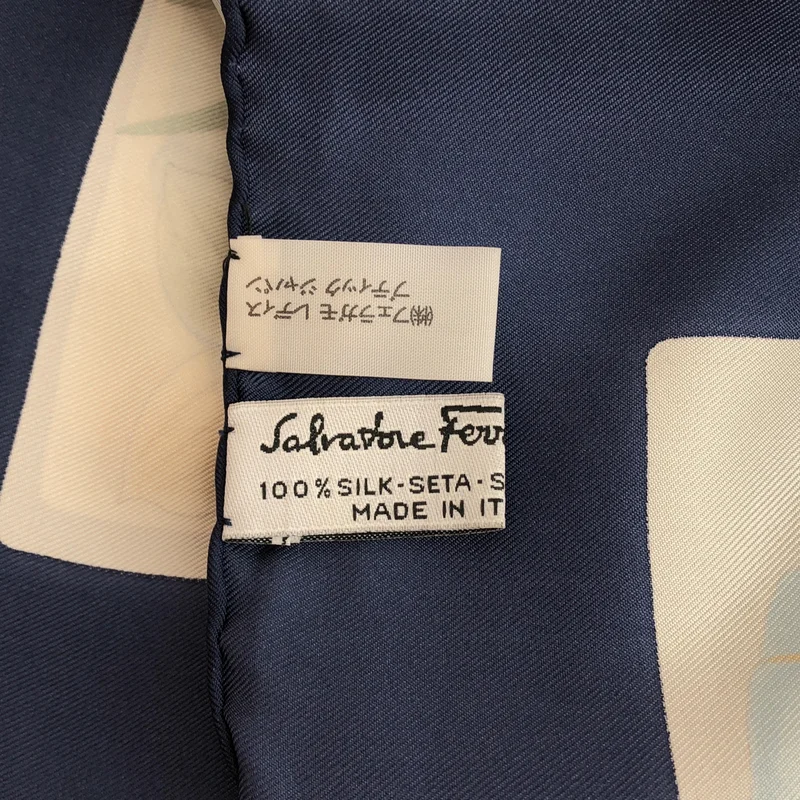 Salvatore Ferragamo / サルヴァトーレフェラガモ | シルク フラワー バード プリント 大判 スカーフ ストール |