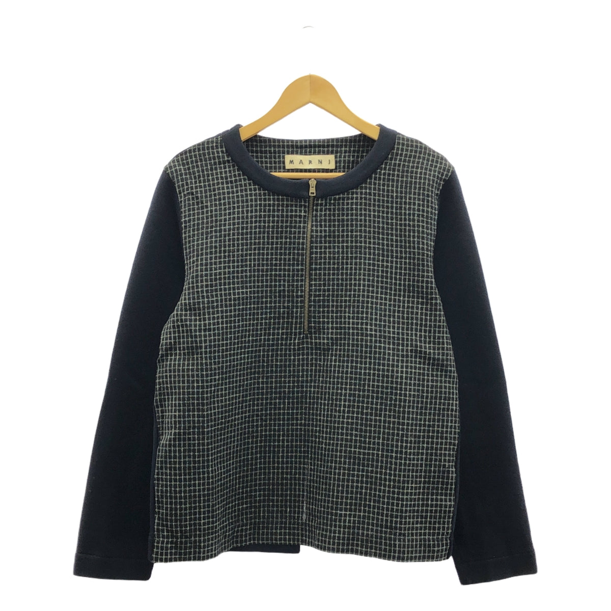 MARNI / マルニ | ウール バックスリット ハーフジップ プルオーバー