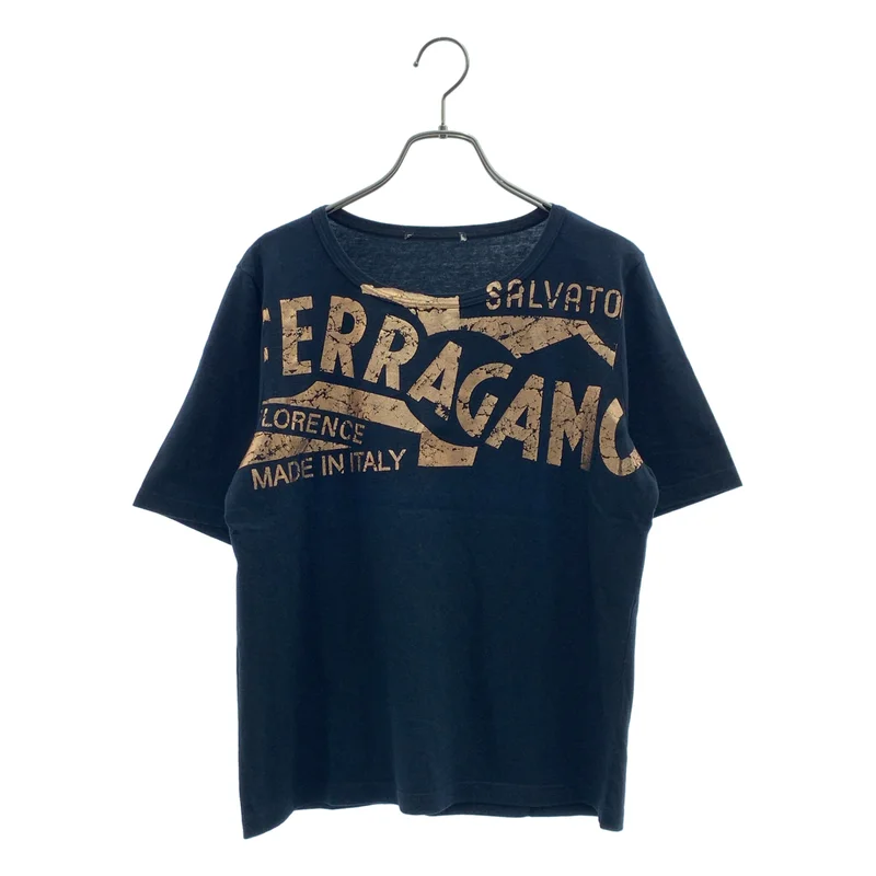 Salvatore Ferragamo / サルヴァトーレフェラガモ | ロゴ 箔プリント クルーネック カットソー |