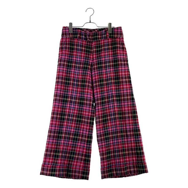tricot COMME des GARCONS / トリココムデギャルソン | 2004AW | ウール チェック 製品加工 ワイド スラックス パンツ | M | レディース