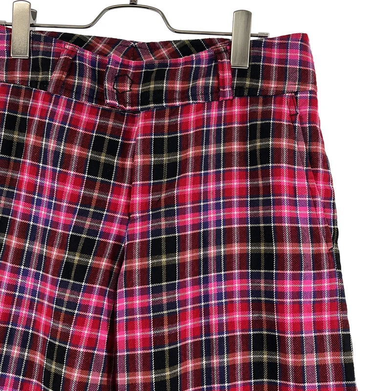 tricot COMME des GARCONS / トリココムデギャルソン | 2004AW | ウール チェック 製品加工 ワイド スラックス パンツ | M | レディース