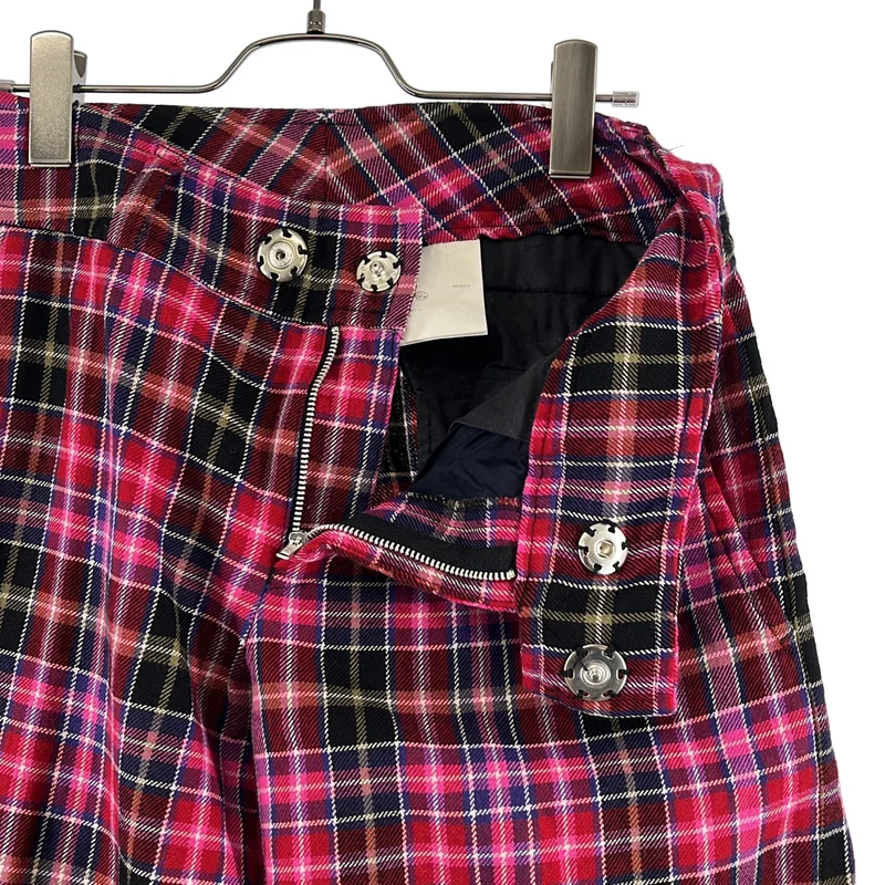 tricot COMME des GARCONS / トリココムデギャルソン | 2004AW | ウール チェック 製品加工 ワイド スラックス パンツ | M | レディース