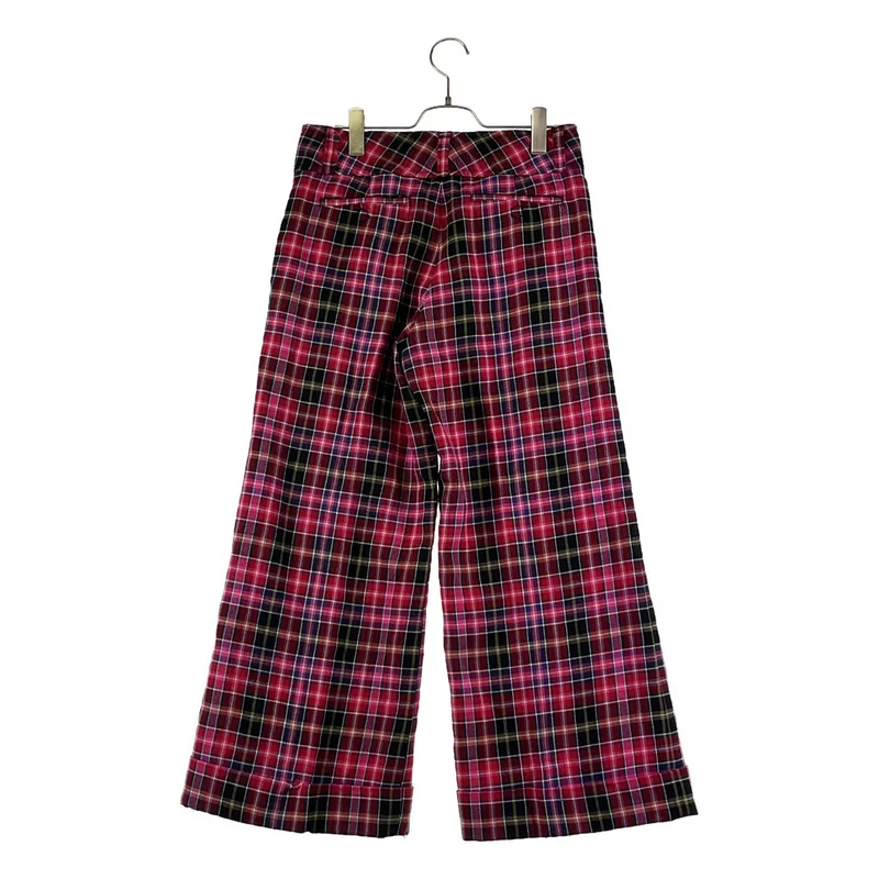 tricot COMME des GARCONS / トリココムデギャルソン | 2004AW | ウール チェック 製品加工 ワイド スラックス パンツ | M | レディース