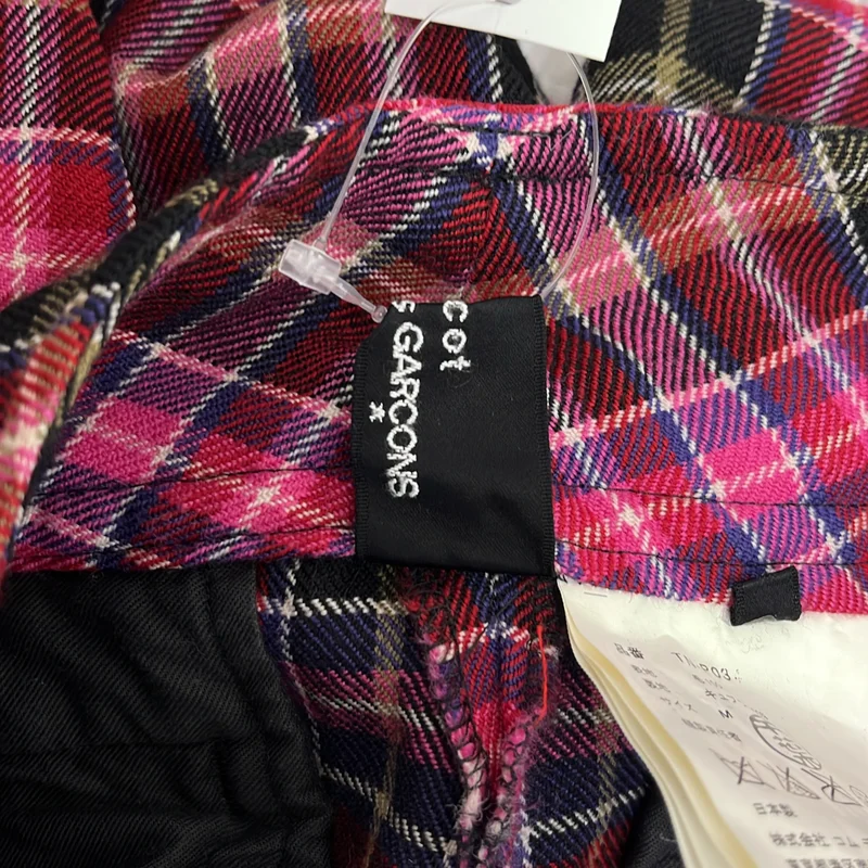 tricot COMME des GARCONS / トリココムデギャルソン | 2004AW | ウール チェック 製品加工 ワイド スラックス パンツ | M | レディース