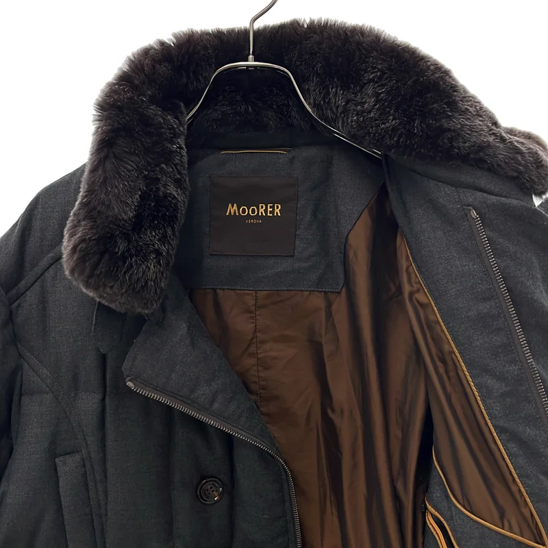 MooRER / ムーレー | ウール カシミヤ ファー ダウンコート | 46 | メンズ