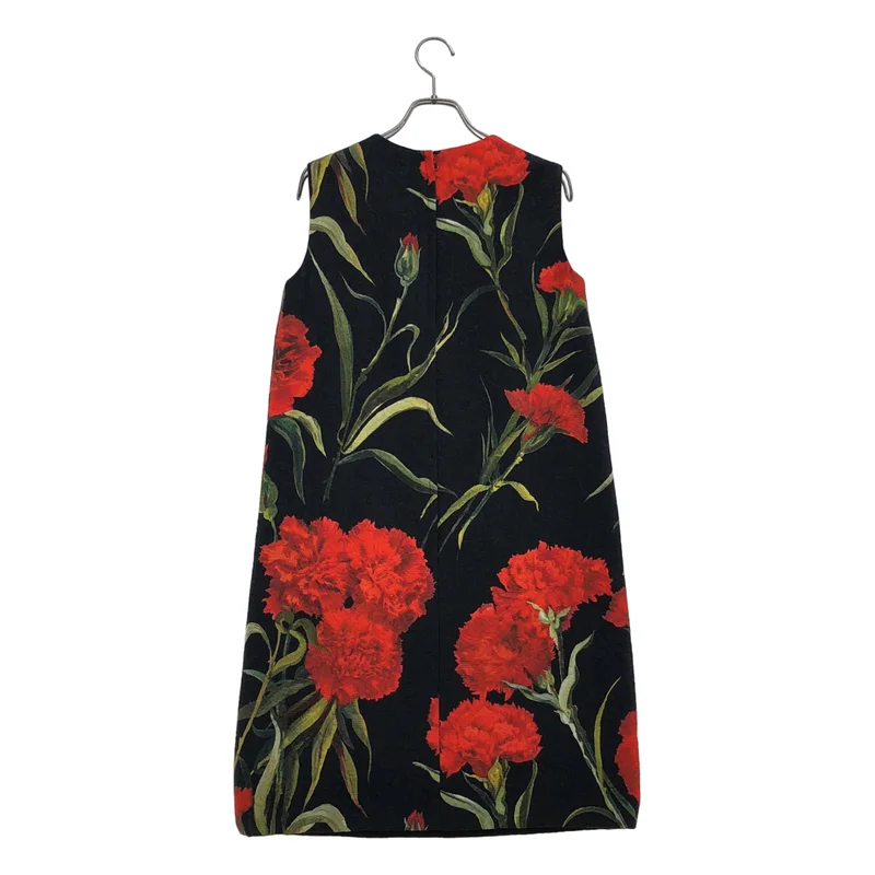 DOLCE＆GABBANA / ドルチェ＆ガッバーナ | 総柄 フラワー ジャガード ドレス ワンピース / ドット総裏地 | 40 | レディース