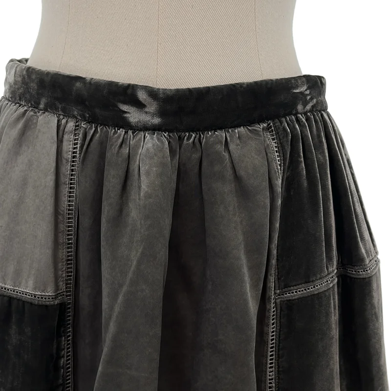 tricot COMME des GARCONS / トリココムデギャルソン | 2006SS | 染め加工 ベロア サイドジップ パッチワーク スカート | S | レディース