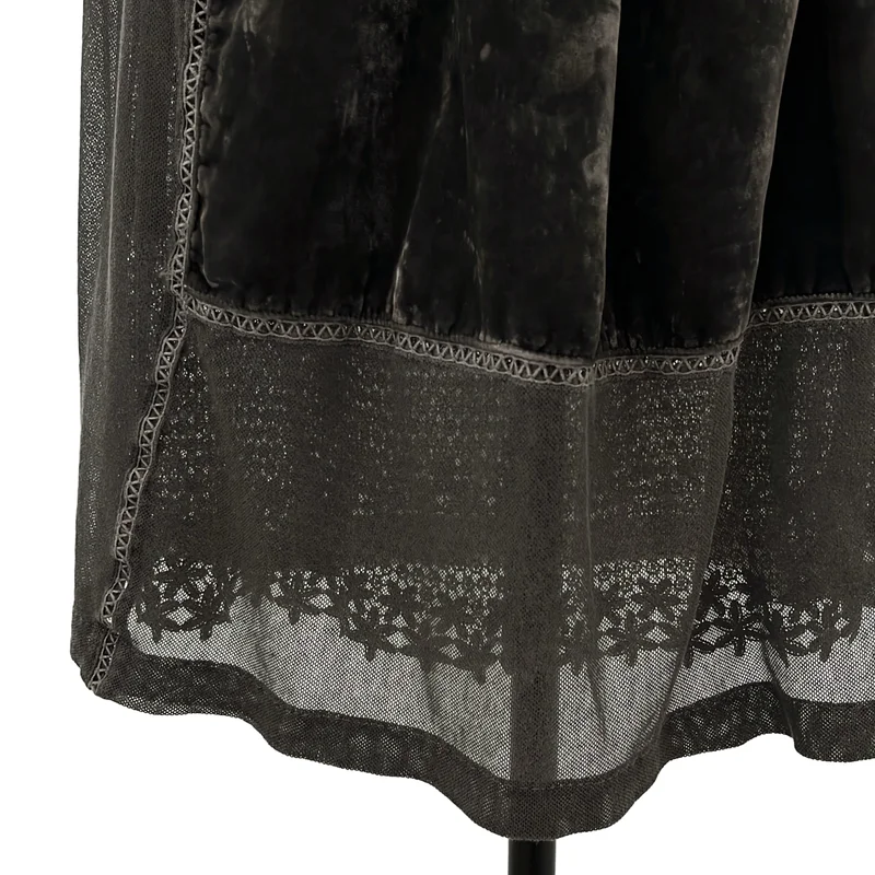 tricot COMME des GARCONS / トリココムデギャルソン | 2006SS | 染め加工 ベロア サイドジップ パッチワーク スカート | S | レディース