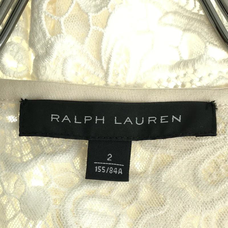 RALPH LAUREN / ラルフローレン | エンブロイダリー レース チュール ロングカーディガン 羽織 | 2 | レディース