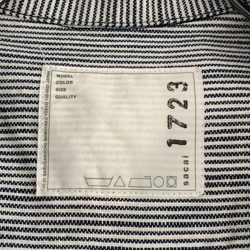 sacai / サカイ | コットン ストライプ フード付き ギャザージャケット |