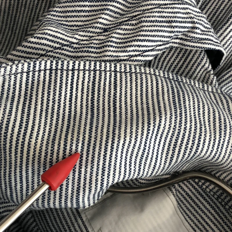sacai / サカイ | コットン ストライプ フード付き ギャザージャケット |