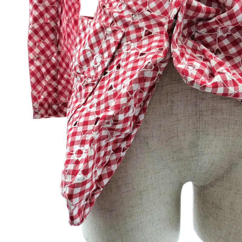 JUNYA WATANABE COMME des GARCONS / ジュンヤワタナベ | 2009SS | チェック 変形 エンブロイダリー ジャケット | XS | レディース