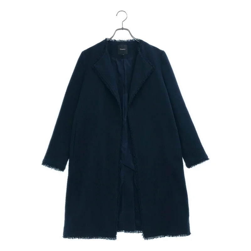 theory / セオリー | BASKET TWEED CREWNECK COAT / コットン バスケットツイードコート | P | レディース