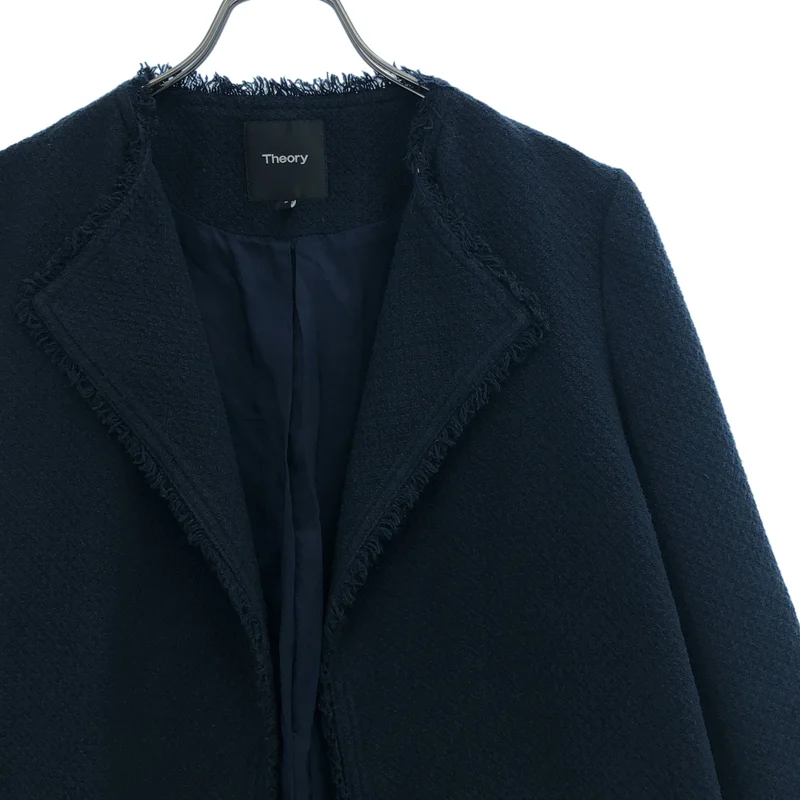 theory / セオリー | BASKET TWEED CREWNECK COAT / コットン バスケットツイードコート | P | レディース