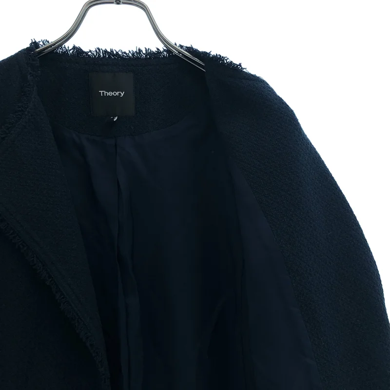theory / セオリー | BASKET TWEED CREWNECK COAT / コットン バスケットツイードコート | P | レディース