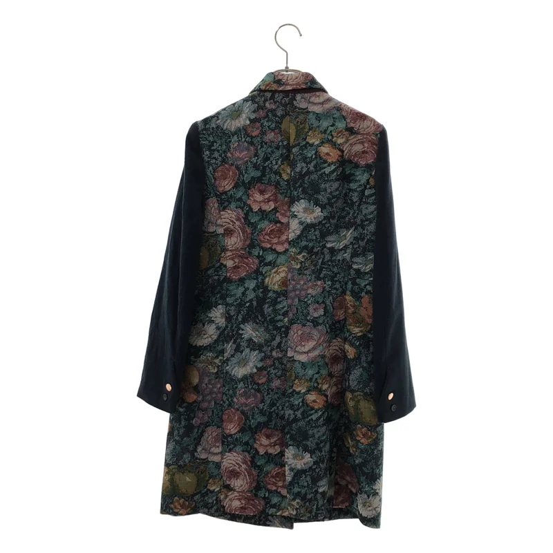 Paul Smith / ポールスミス | LIMITED 70 / コットン混 ゴブラン フラワー 袖切り替え チェスターコート | 40 | レディース