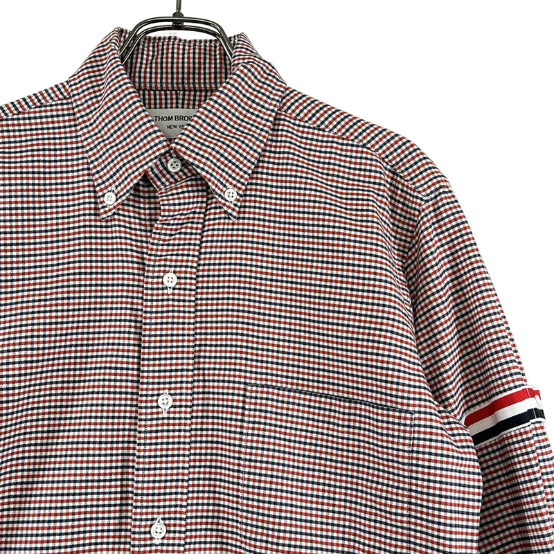 THOM BROWNE / トムブラウン | トリコロール チェック ボタンダウンシャツ | 1 | メンズ