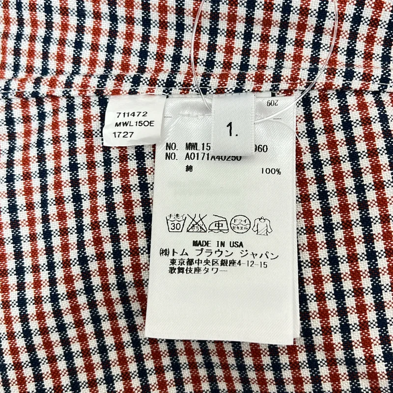 THOM BROWNE / トムブラウン | トリコロール チェック ボタンダウンシャツ | 1 | メンズ