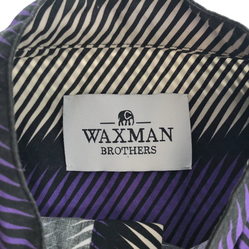 WAXMAN BROTHERS / ワックスマンブラザーズ | コットン 総柄 オーバーサイズ バンドカラーシャツ | XS | メンズ