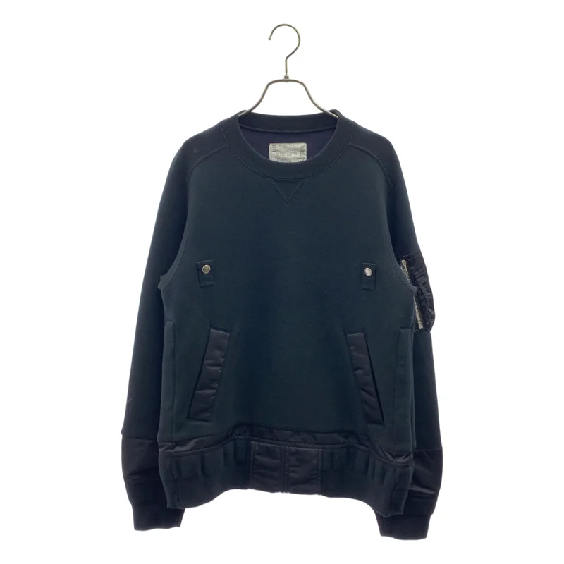 sacai / サカイ | 2022AW | Nylon Twill Mix Sponge Sweat Pullover / ナイロンツイル ミックス スポンジスウェット プルオーバー | 1 | メンズ