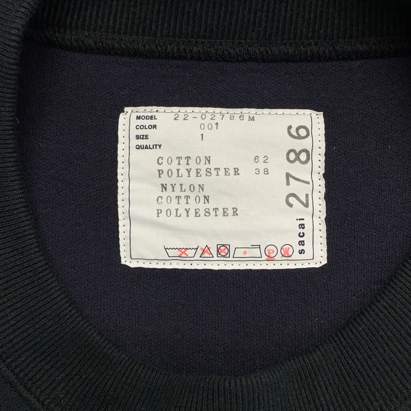 sacai / サカイ | 2022AW | Nylon Twill Mix Sponge Sweat Pullover / ナイロンツイル ミックス スポンジスウェット プルオーバー | 1 | メンズ