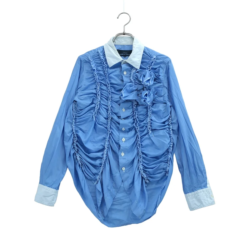tricot COMME des GARCONS / トリココムデギャルソン | 2016SS | ポリエステル 変形 リボン フリル装飾 シャツ ブラウス | M | レディース