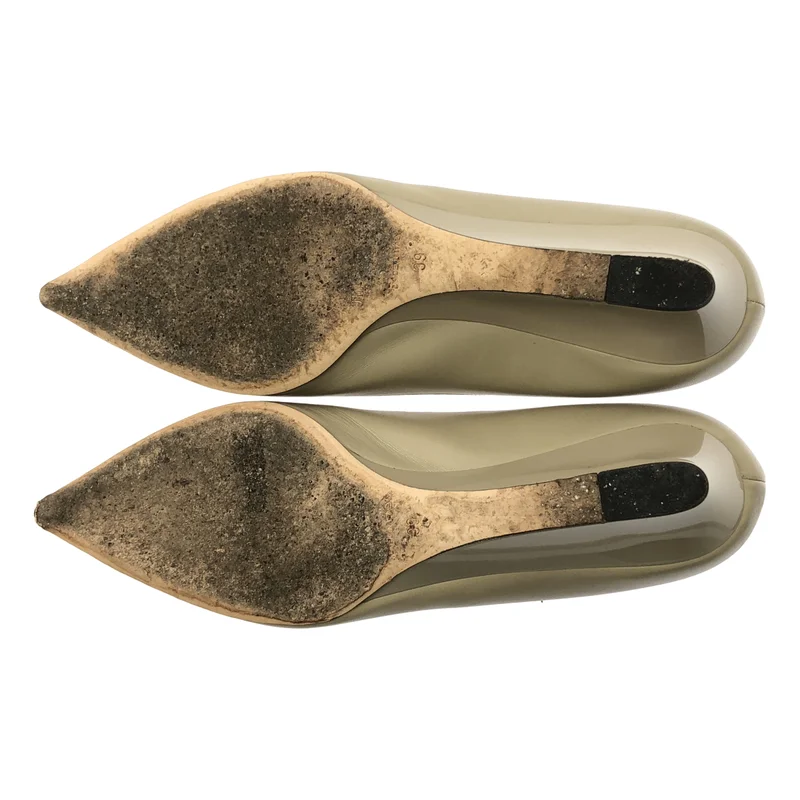 JIMMY CHOO / ジミーチュウ | レザー ポインテッドトゥ フラットシューズ | 39 | レディース