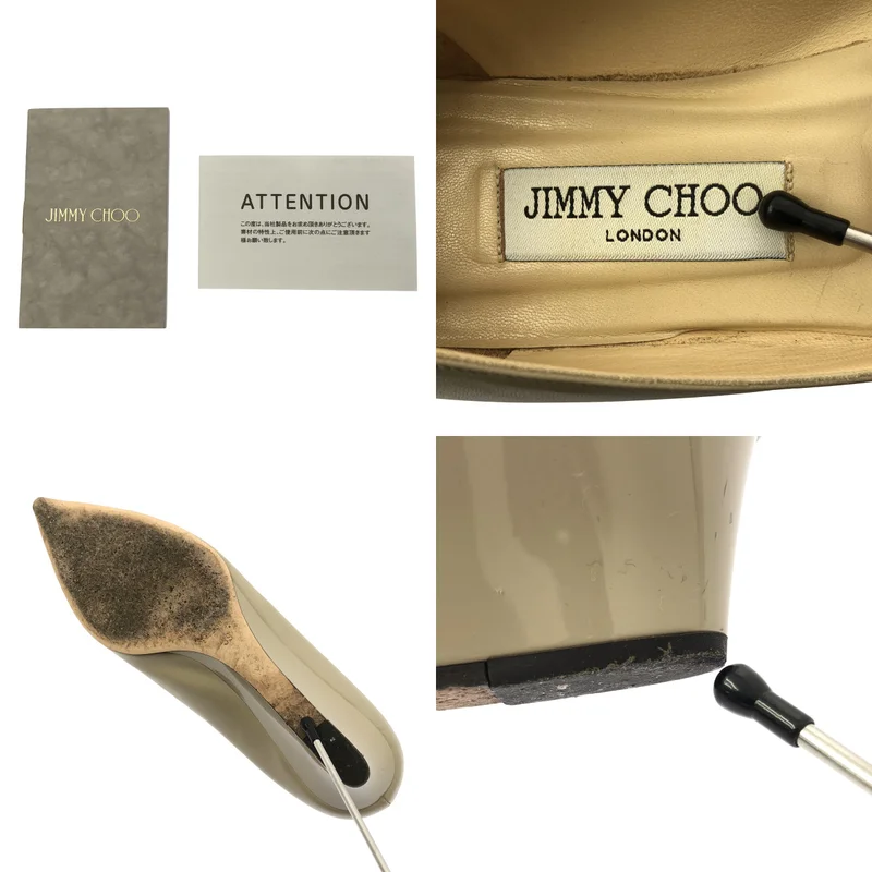 JIMMY CHOO / ジミーチュウ | レザー ポインテッドトゥ フラットシューズ | 39 | レディース