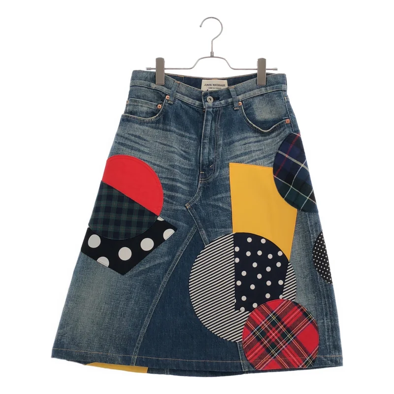 JUNYA WATANABE COMME des GARCONS denim / ジュンヤワタナベコムデギャルソンデニム | 2015SS | パッチワーク フレアデニムスカート | S | レディース