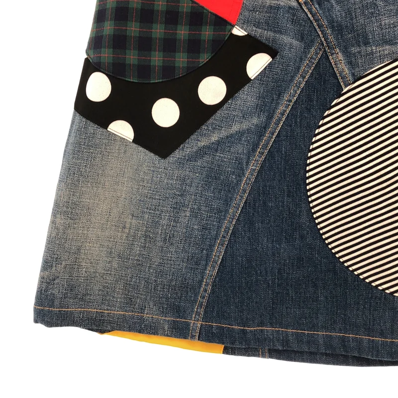 JUNYA WATANABE COMME des GARCONS denim / ジュンヤワタナベコムデギャルソンデニム | 2015SS | パッチワーク フレアデニムスカート | S | レディース