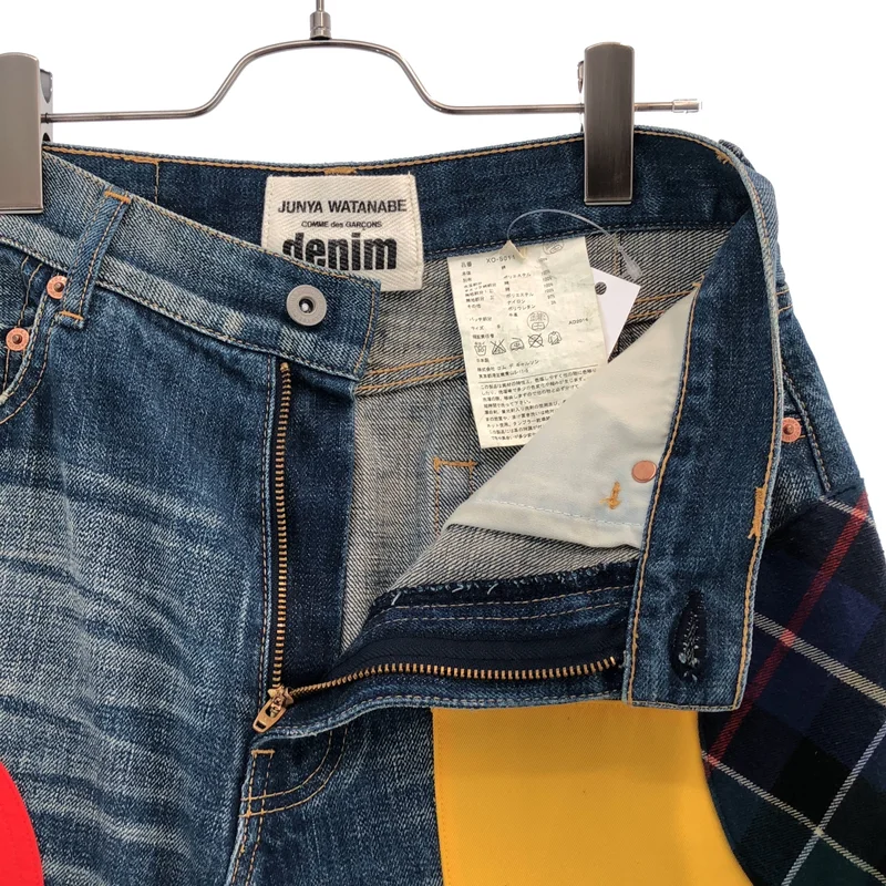 JUNYA WATANABE COMME des GARCONS denim / ジュンヤワタナベコムデギャルソンデニム | 2015SS | パッチワーク フレアデニムスカート | S | レディース