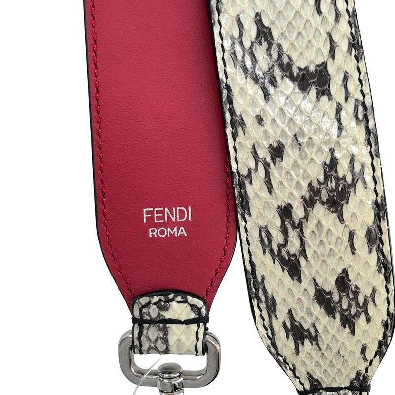FENDI / フェンディ | パイソン型押し レザーリボン ショルダー ストラップ |