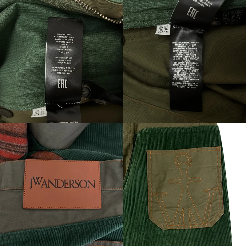 JW Anderson / ジェイダブルアンダーソン | コーデュロイ パッチワーク ファティーグパンツ | 46 | メンズ